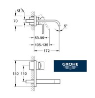 MONOMANDO LAVABO MURAL ALLURE GROHE